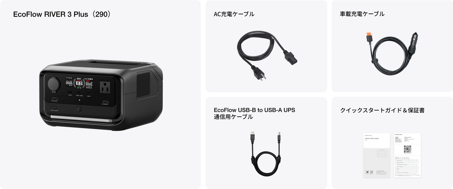 ポータブル電源　EcoFlow RIVER 3Plus(290)